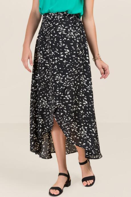 Francesca Inchess Alexis Black And White Wrap Maxi Skirt - Black