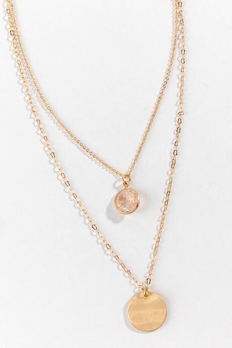 Francesca's Mckenna Layered Coin Drop Necklace - Gold