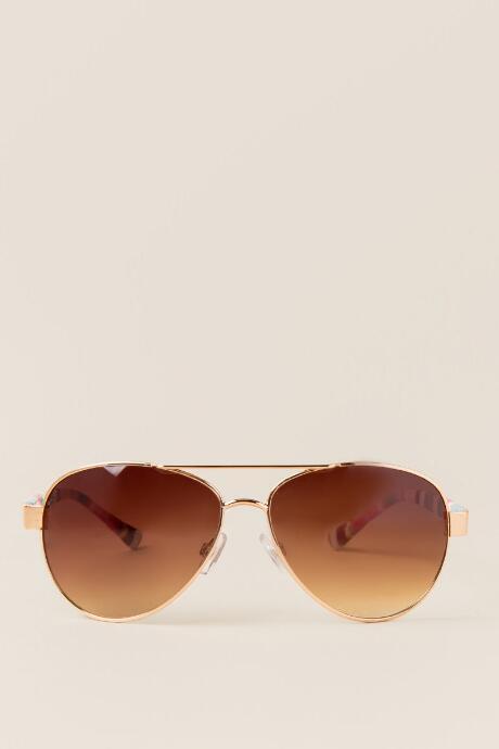 Francesca's Sabine Color Blocks Aviator Sunglasses - Multi