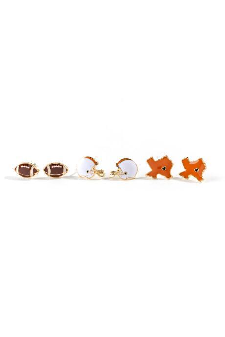 Francesca's University Of Texas Studs Set - Multi
