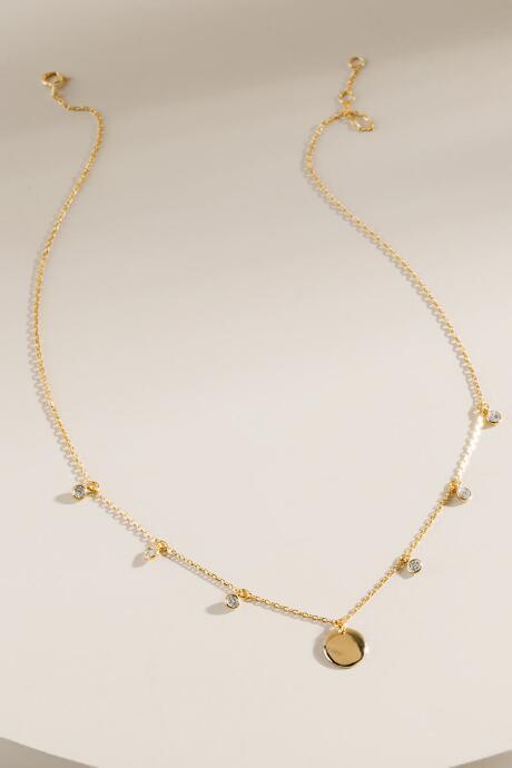 Francesca's Dina Coin Drop Necklace - Gold
