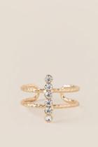 Francesca's Raelynn Crystal Bar Ring - Gold