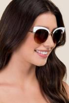 Francesca's Felicity Cat Eye Sunglasses - Cream