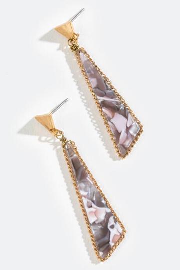 Francesca's Nayeli Triangle Drop Earrings - Gray