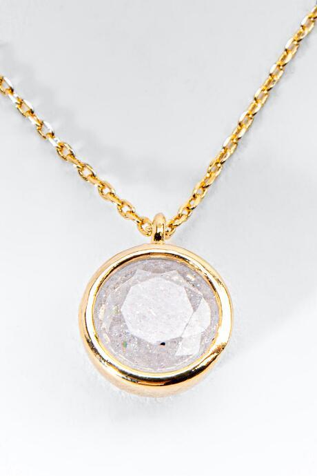 Francesca's Natalia Round Cz Pendant Necklace - Gold