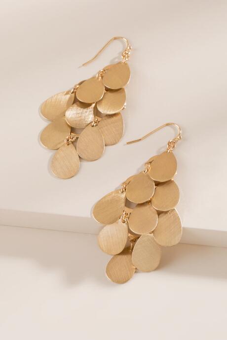 Francesca Inchess Kiana Teardrop Disc Chandelier Earrings - Gold