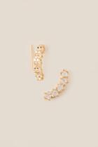 Francesca's Star Cubic Zirconia Crawler Stud Earring - Crystal