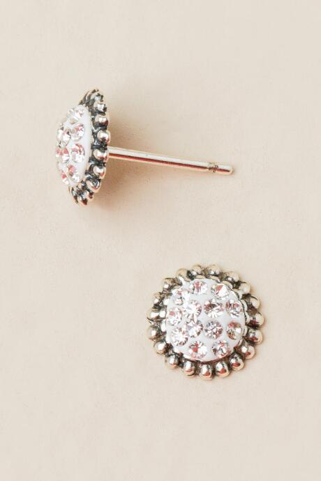 Francescas Ashton Pave Circle Stud - Silver