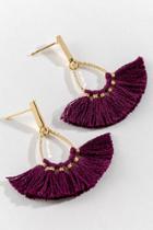 Francesca's Jazlyn Teardrop Tassel Earrings - Purple