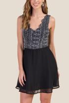 Francesca's Kayleigh Embellished Top Dress - Black