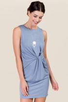 Alya Calla Knotted Shift Dress - Oxford Blue