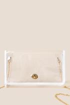 Francesca's Gabby Clear Lock Crossbody - White