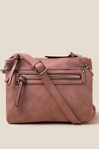 Francesca Inchess Sidney Front Zip Crossbody In Mauve - Mauve