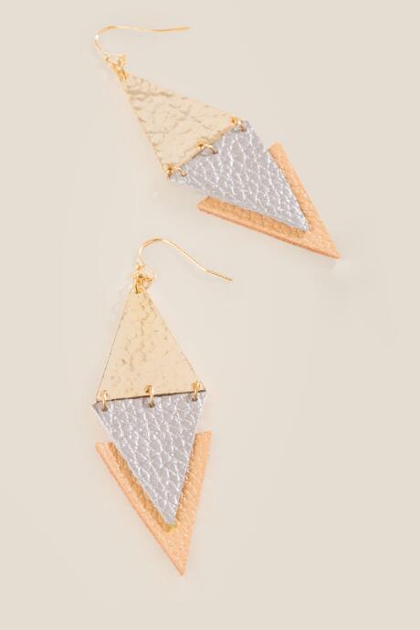 Francesca's Tamzin Multi Triangle Drop Earrings - Gold