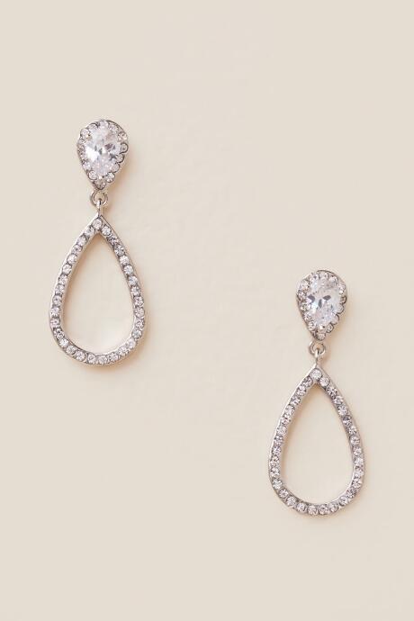 Francesca's Kristin Pave Teardrop Earring - Crystal