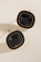 Francesca's Ainsley Chain Trim Stud Earrings - Black