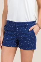 Francesca Inchess Mai Rolled Hem Chino Pocket Classic Shorts - Navy