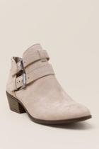 Francesca's Portia Double Belted Ankle Boot - Beige