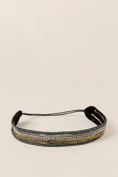 Francesca's Norah Embellished Headband - Black