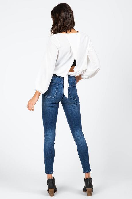 Francesca's Danelle Back Tie Top - Ivory