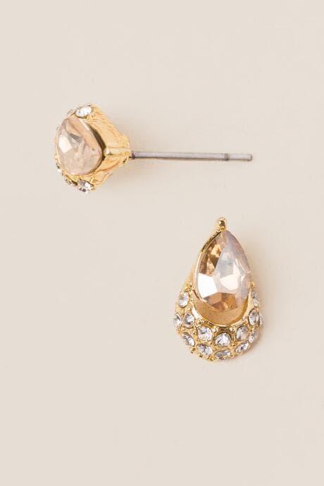 Francesca's Helina Teardrop Stud Earring - Crisp Champagne
