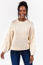 Francesca's Sutton Bobble Crew Neck Sweater - Ivory