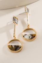 Francesca's Stacie Geo Marbled Resin Linear Earrings - Multi