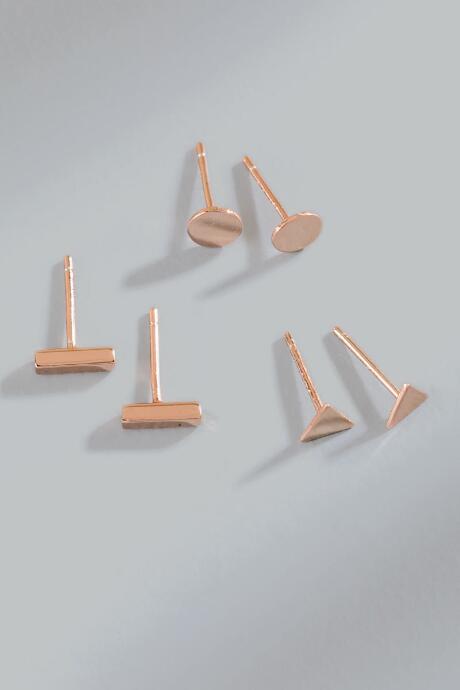 Francesca's Sani Rose Gold Sterling Stud Set - Rose/gold