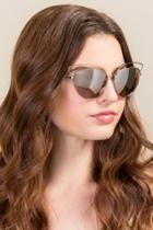 Francesca's Westley Metallic Cat Eye Sunglasses - Gold