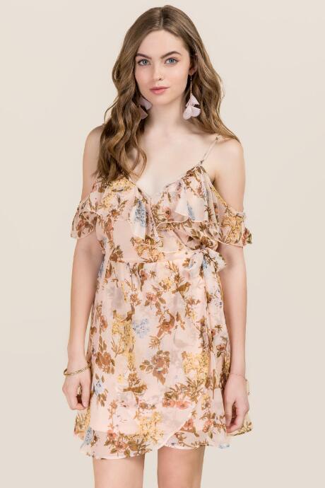 Mi Ami Ming Floral Wrap Dress - Pink