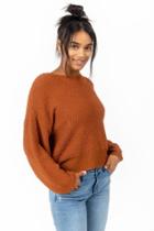 Francesca's Kylar Popcorn Sweater Top - Tortoise