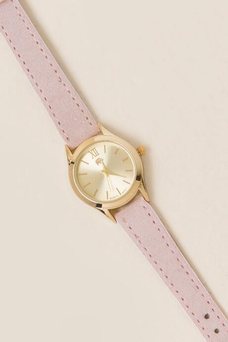 Francesca's Danelle Mini Velvet Band Watch - Blush