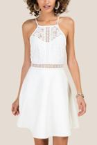 Francesca's Eden Lace Combo A-line Dress - White
