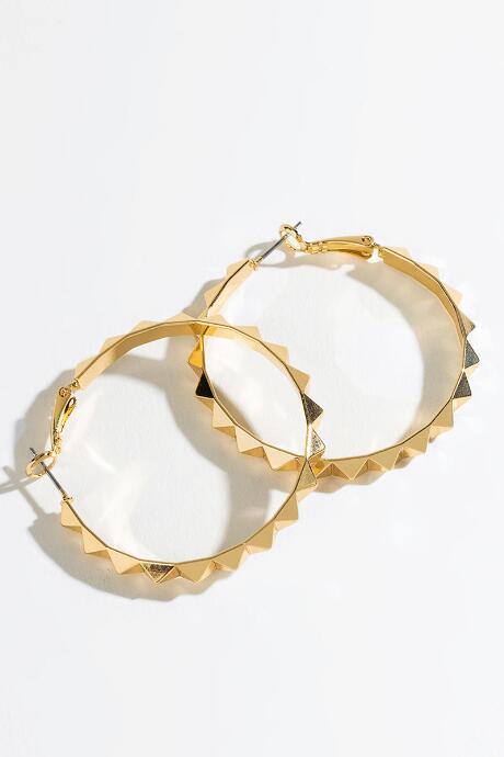 Francesca's Sophia Hexagon Border Huggie Hoops - Gold