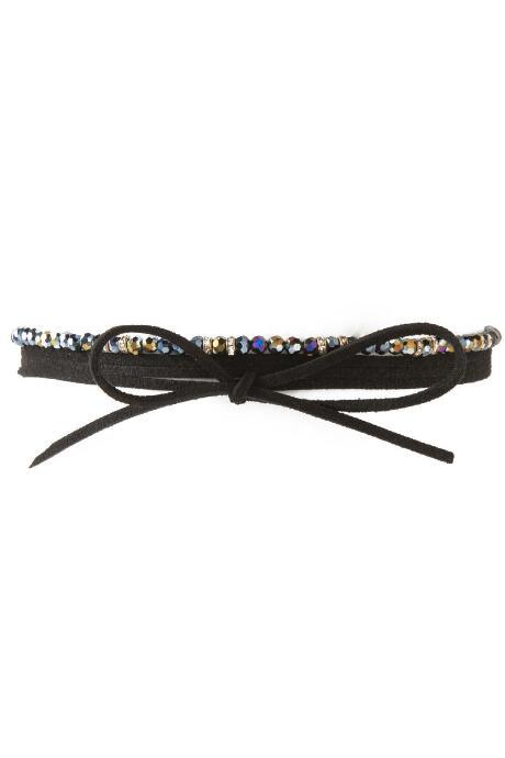 Francesca's Fredda Suede Self-tie Choker In Black - Black