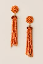 Francesca's Game Day Stud Tassel Earring In Orange - Orange