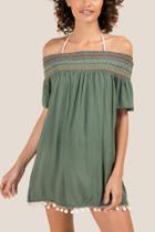 Francesca Inchess Rylan Off The Shoulder Tank Dress Cover-up - Olive