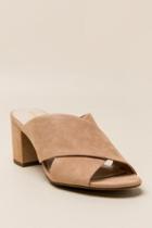 Francesca's Stevie Crisscross Peep Toe Mule - Tan
