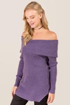 Blue Rain Marilyn Off The Shoulder Sweater - Purple