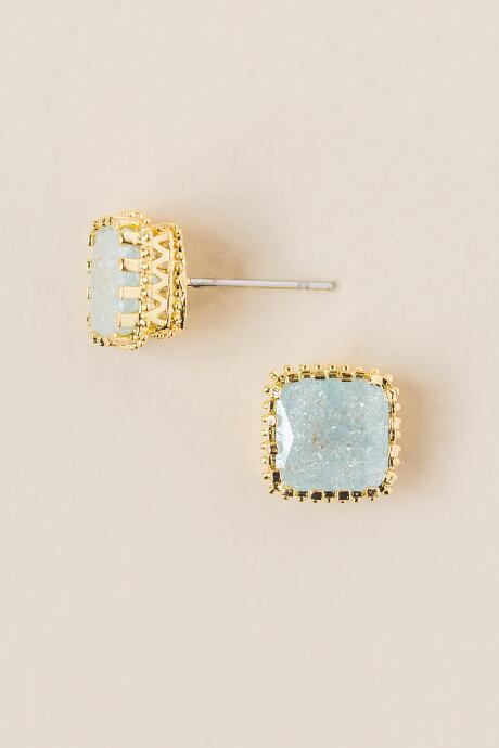 Francesca's Haddie Crackle Stud Earring In Light Blue - Light Blue