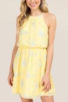 Francesca Inchess Nia Floral Halter A-line Dress - Lemonade