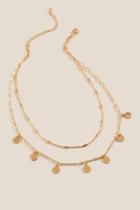 Francesca's Kristina Coin Drop Layered Necklace - Gold