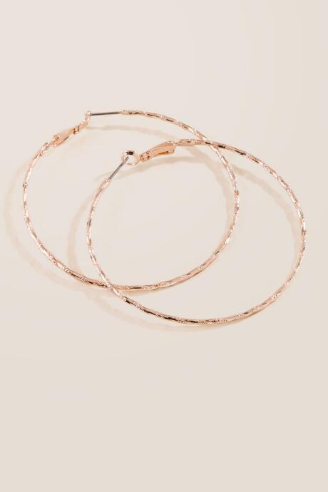 Francesca's Fauna Hoop Earrings In Rose Gold - Rose/gold