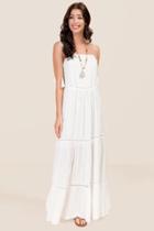 Francesca's Fynne Embroidered Maxi Dress - White