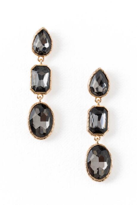 Francesca's Talia Triple Drop Earring - Black