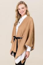 Francesca's Maia Belted Natural Ruana - Natural