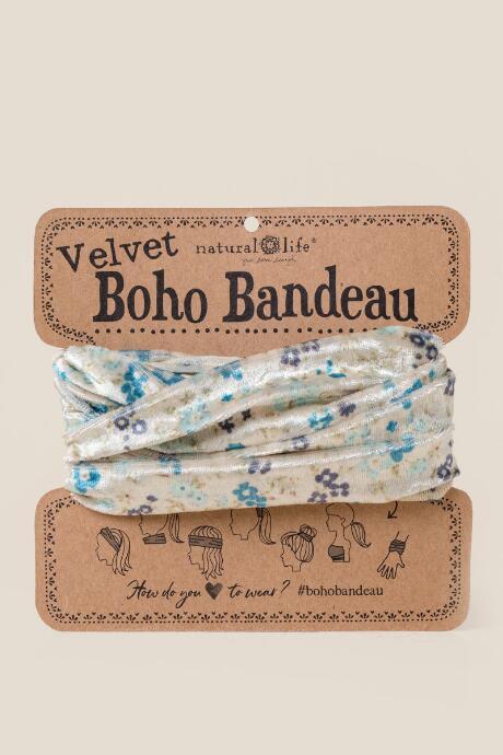 Francesca Inchess Delilah Velvet Aqua Cream Bandeau - Blue