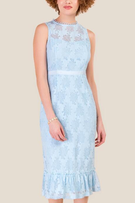 Francesca's Clarissa Lace Sheath Dress - Baby Blue