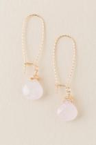 Francesca's Miley Rose Quartz French Wire Earrings - Pale Pink