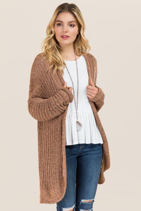 Blue Rain Mei Boucle Split Back Cardigan - Blush